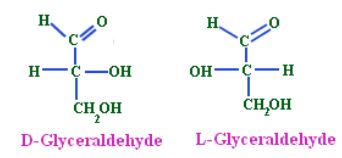 D-(+)- or L-(-)-glyceraldehyde